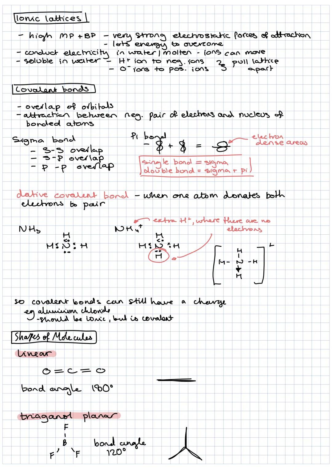 Bonding, forces, shapes