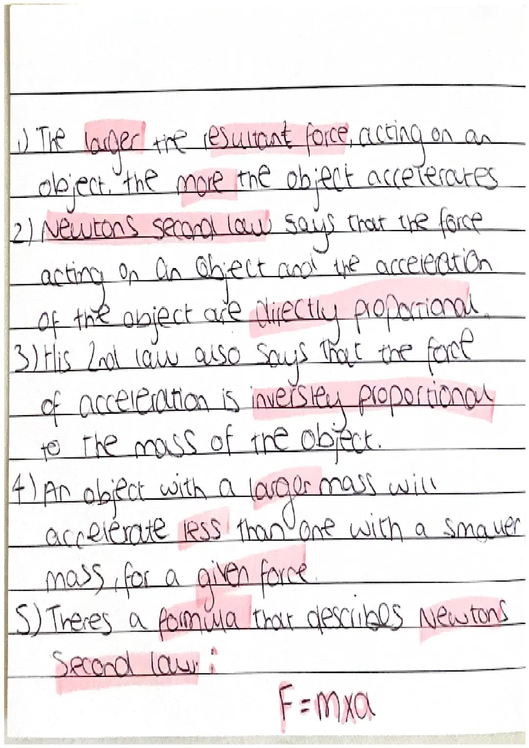 Newton 1st and 2nd
usi
(1) His
first low says that a resultant force
is needed to make something start to
move speed up or slow down.
(2) wh