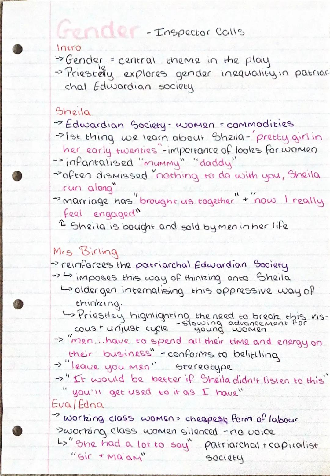 # Gender-Inspector Calls

Intro

-> Gender = central theme in the play

->Priestery explores gender inequality in patriar

chal Edwardian so