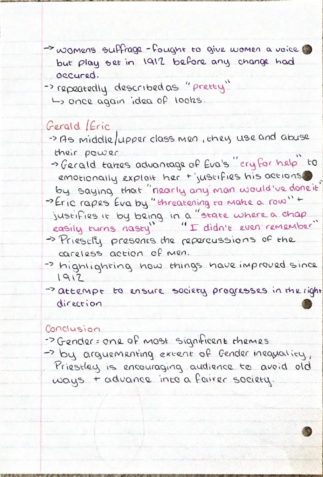 # Gender-Inspector Calls

Intro

-> Gender = central theme in the play

->Priestery explores gender inequality in patriar

chal Edwardian so