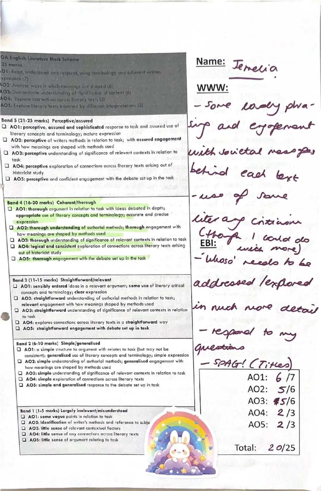 AQA A-Level English Literature: Gatsby essay