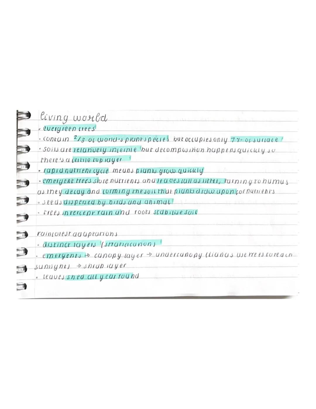 AQA GCSE Geography: Living World Theory