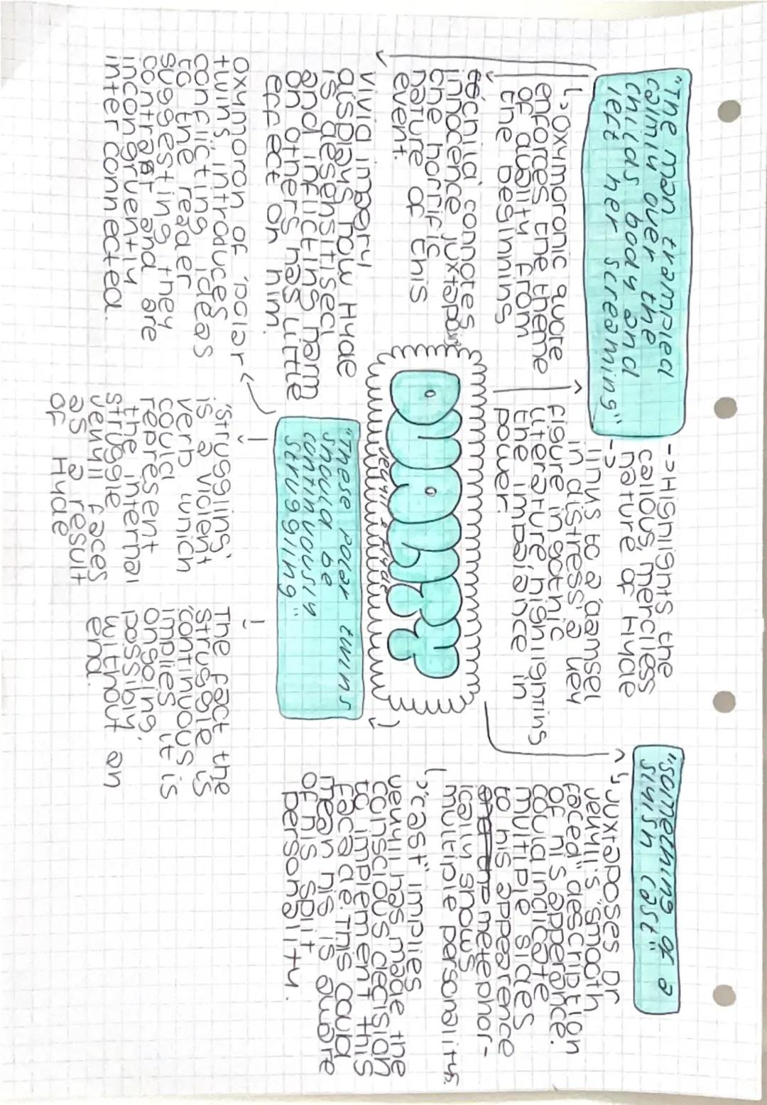 "The man trampled
calmly over the
Childs body and
left
her screaming"
Oxymoronic quote
enforces the theme
of quality from
the beginning.
eoc