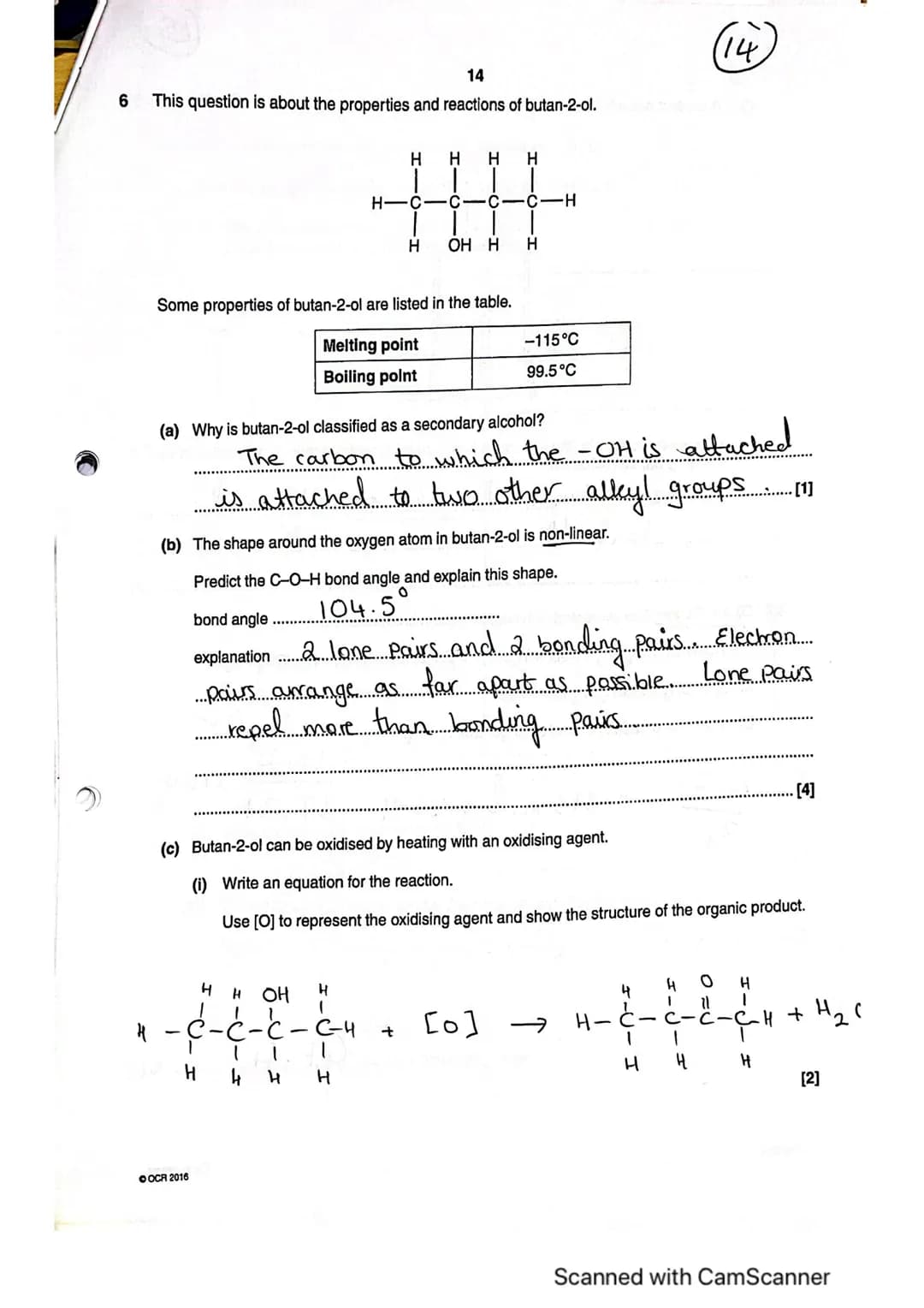 6
(6
14
Organic compounds can be prepared in the laboratory using synthetic routes with two or more
stages.
(a) A student devises a two-stag