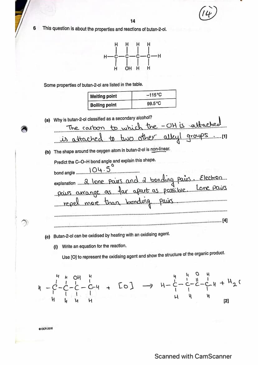 6
(6
14
Organic compounds can be prepared in the laboratory using synthetic routes with two or more
stages.
(a) A student devises a two-stag