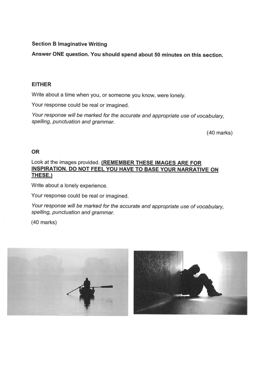 GCSE LANGUAGE - FICTION
AND IMAGINATIVE WRITING
PAPER 1: SECTION B
REVISION BOOKLET Preparation for Fiction and Imaginative Writing Assessme