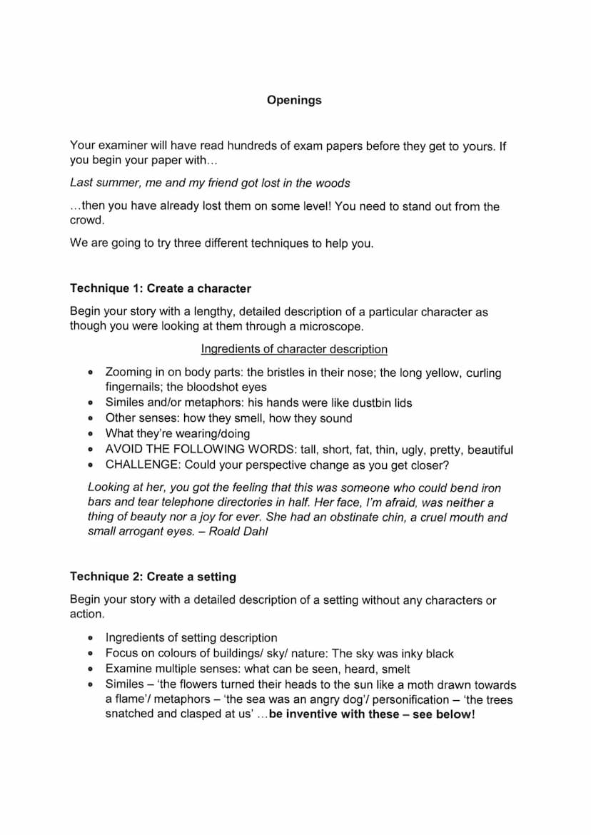 GCSE LANGUAGE - FICTION
AND IMAGINATIVE WRITING
PAPER 1: SECTION B
REVISION BOOKLET Preparation for Fiction and Imaginative Writing Assessme