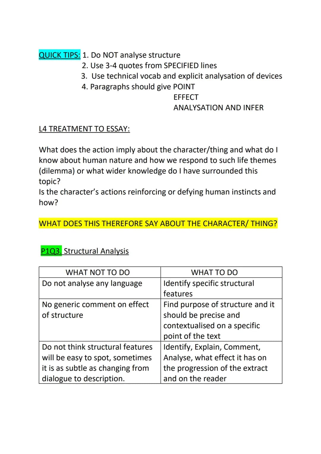 ENGLISH LANGUAGE PAPER 1 NOTES ON ANSWERING
QUESTIONS AND THE FORMULA TO A GRADE NINE:
THIS EXAM IS 1HR 45 MINUTES AND CONSISTS OF 80 MARKS 