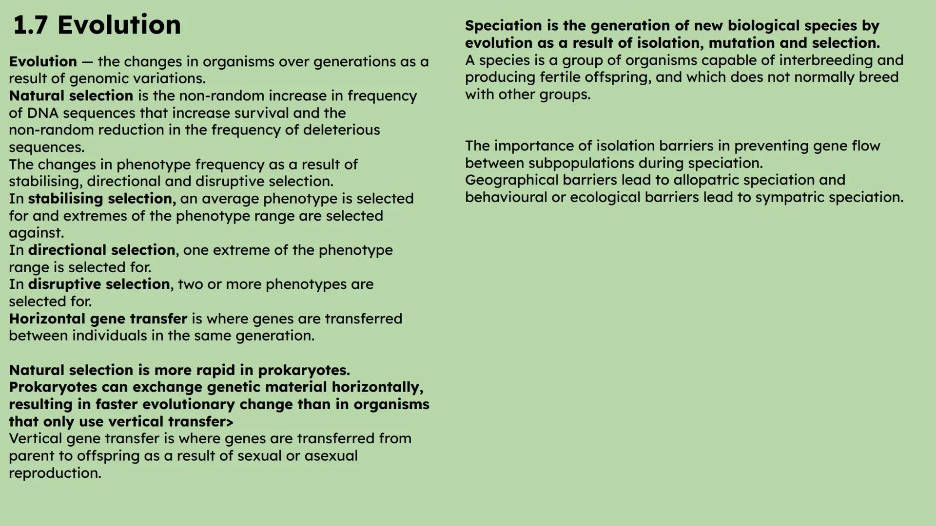 Biology Summary Slides 1.1 The structure of DNA
Each DNA nucleotide has a phosphate, deoxyribose sugar and a base.
Base pairs are held toget