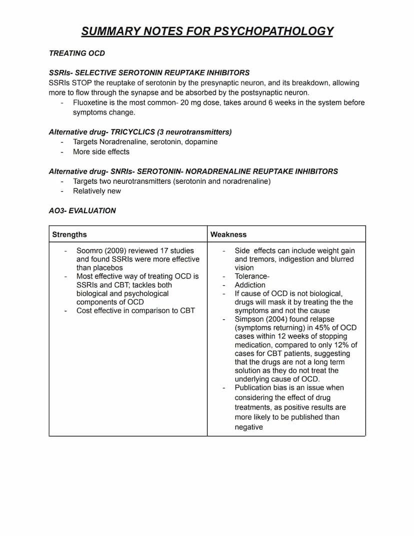 SUMMARY NOTES FOR PSYCHOPATHOLOGY
DEFINITIONS OF ABNORMALITY.
Statistical infrequency
The statistical infrequency definition of abnormality 