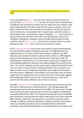 Know Higher History women and the vote full essay thumbnail