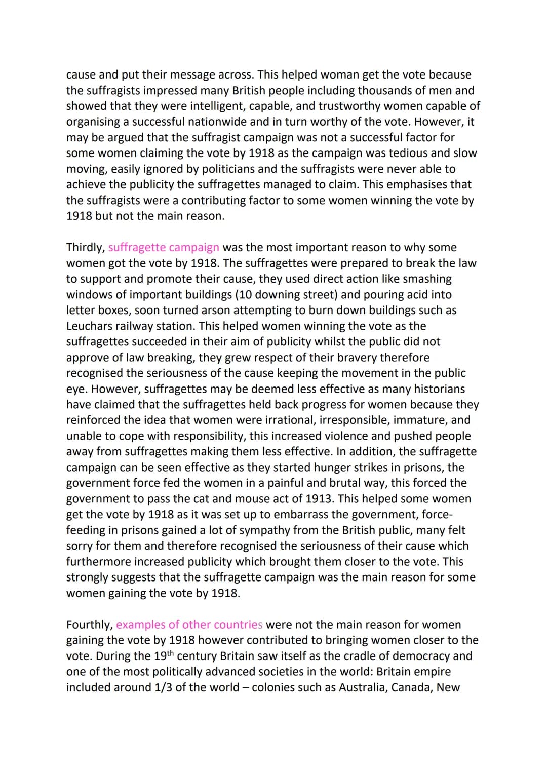 higher history suffragettes essay