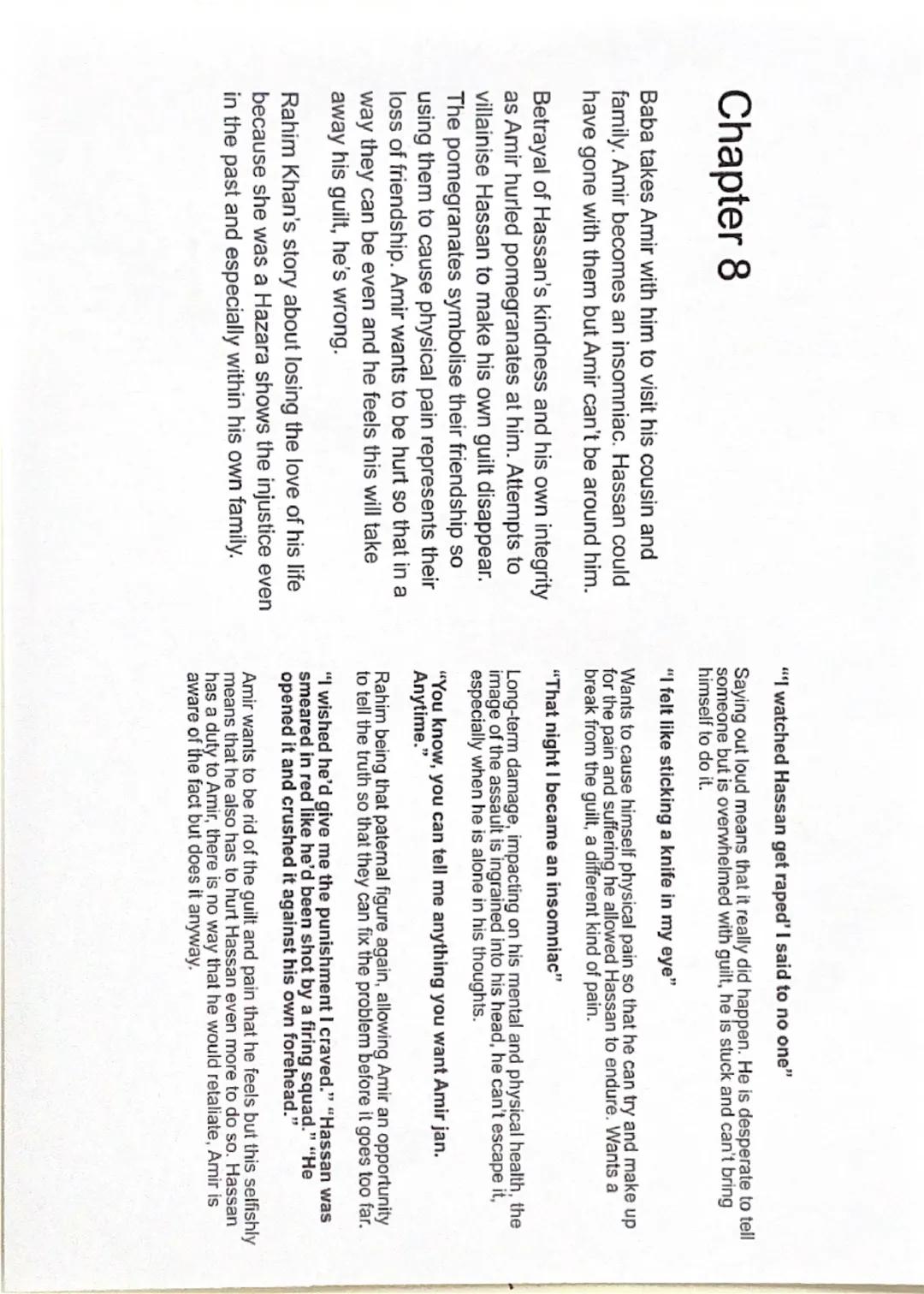 # Chapter 1

Amir gets a call from Rahim Khan about his
past and tells him to come back to
Afghanistan.

Rahim Khan seems to have some power