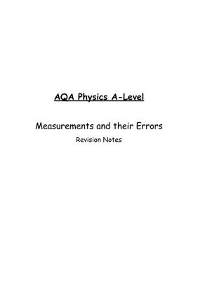 Know Measurements and Errors thumbnail