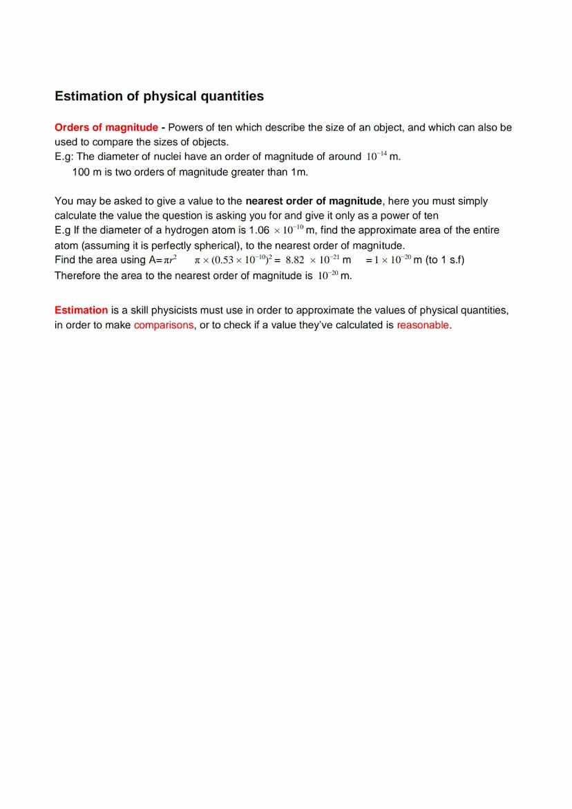 AQA Physics A-Level
Measurements and their Errors
Revision Notes Measurements and their errors
Uses of SI units and their prefixes
SI units 