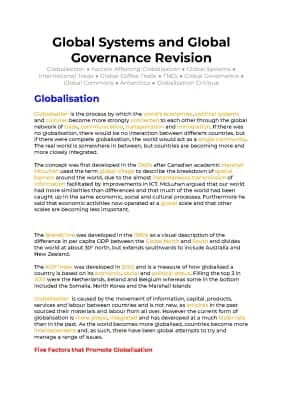 Know A Level Geography: Global Systems and Governance Revision thumbnail