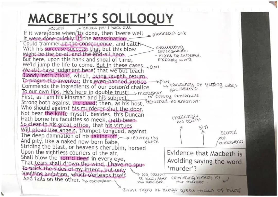 Macbeths annotated soliloquy’s 