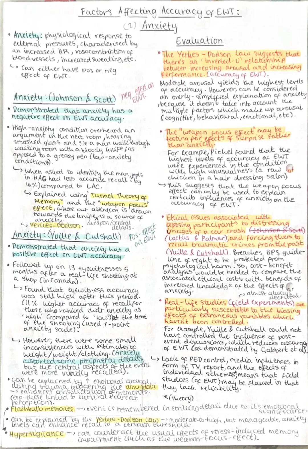 Memory
Coding, Capacity and Duration of Memory
•Coding: type of information stored in each memory store.
↳ short-term memory is accustic (so
