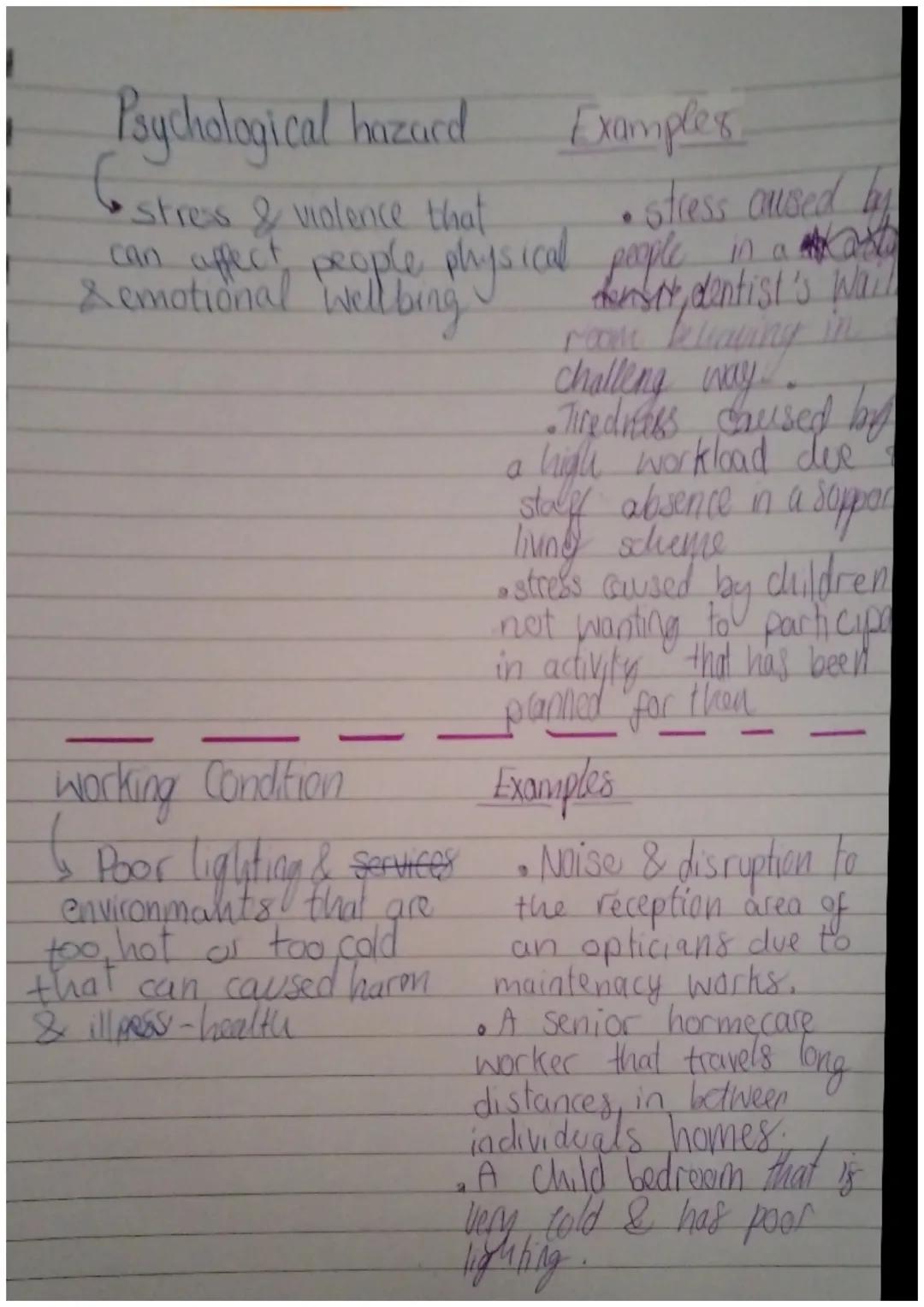 # Types of hazard

↳ Type of hazard in Health & Social, & child care
+ Examples !!

- Environmant Hazard
 such as Crowded areas.
& wet floor