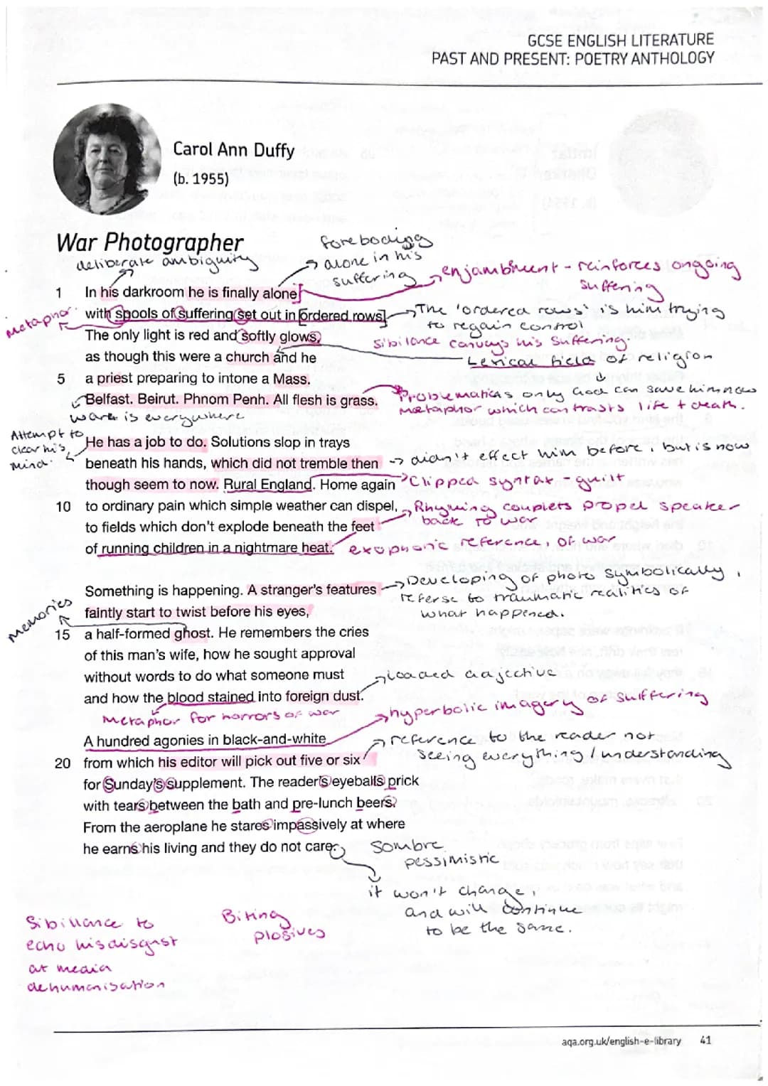 War Photographer annotations 