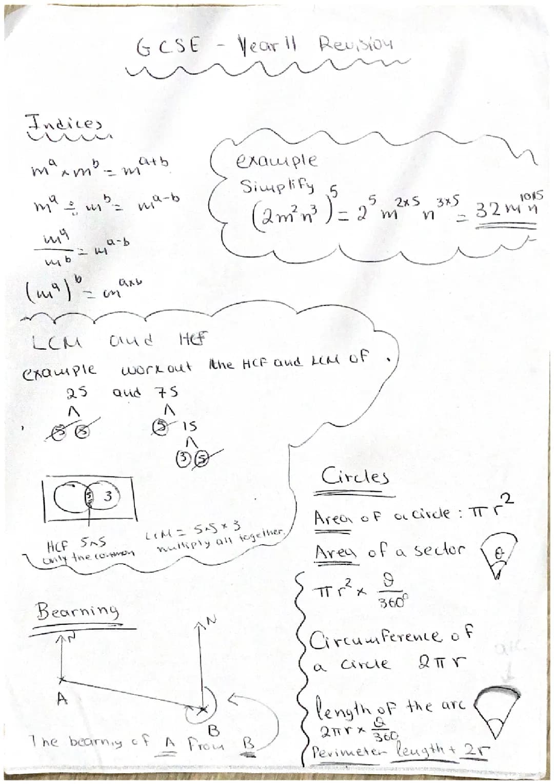 Year 11 Maths Fun: Indices, HCF & LCM, Circles!