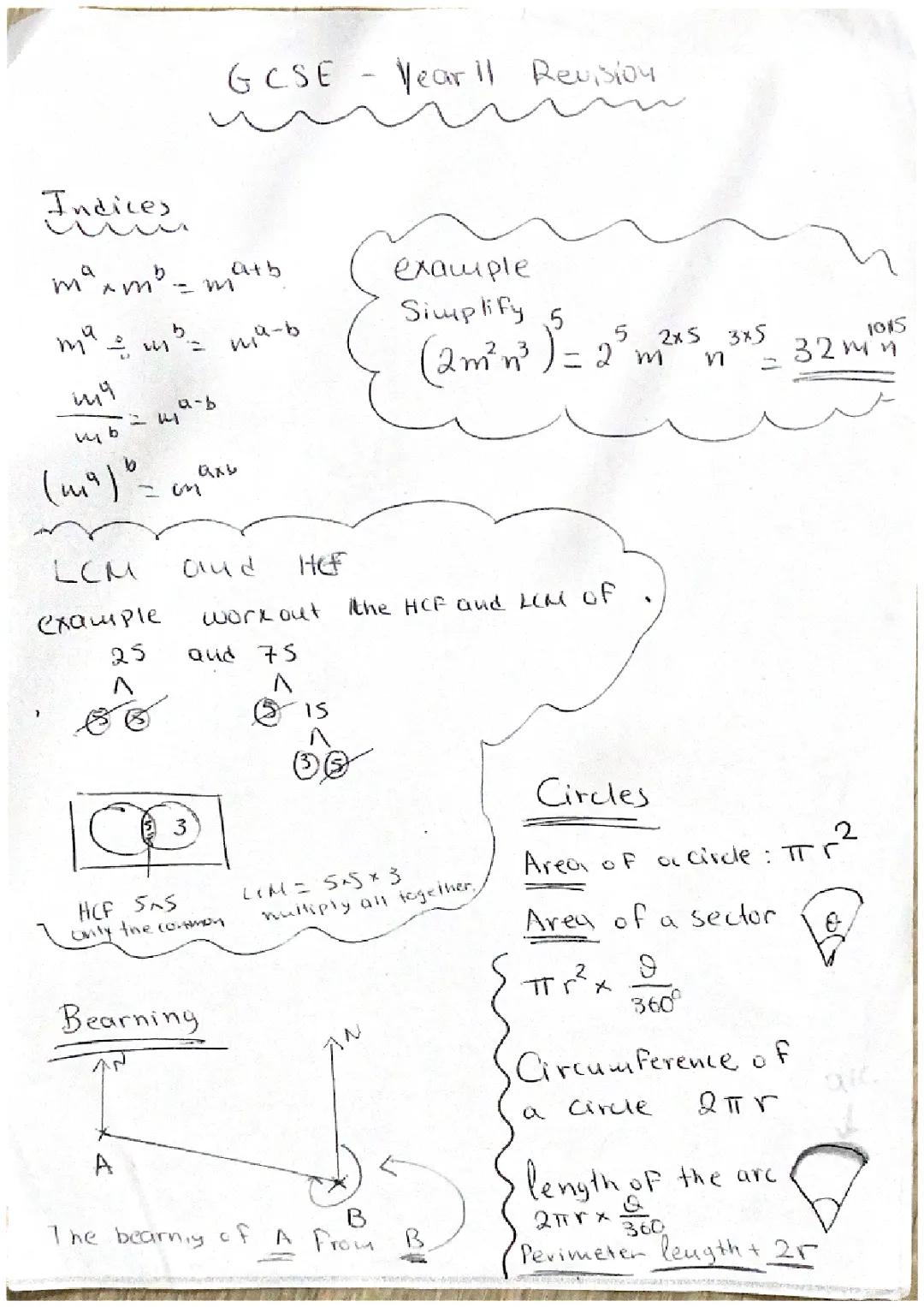 Year 11 Maths Fun: Indices, HCF & LCM, Circles!