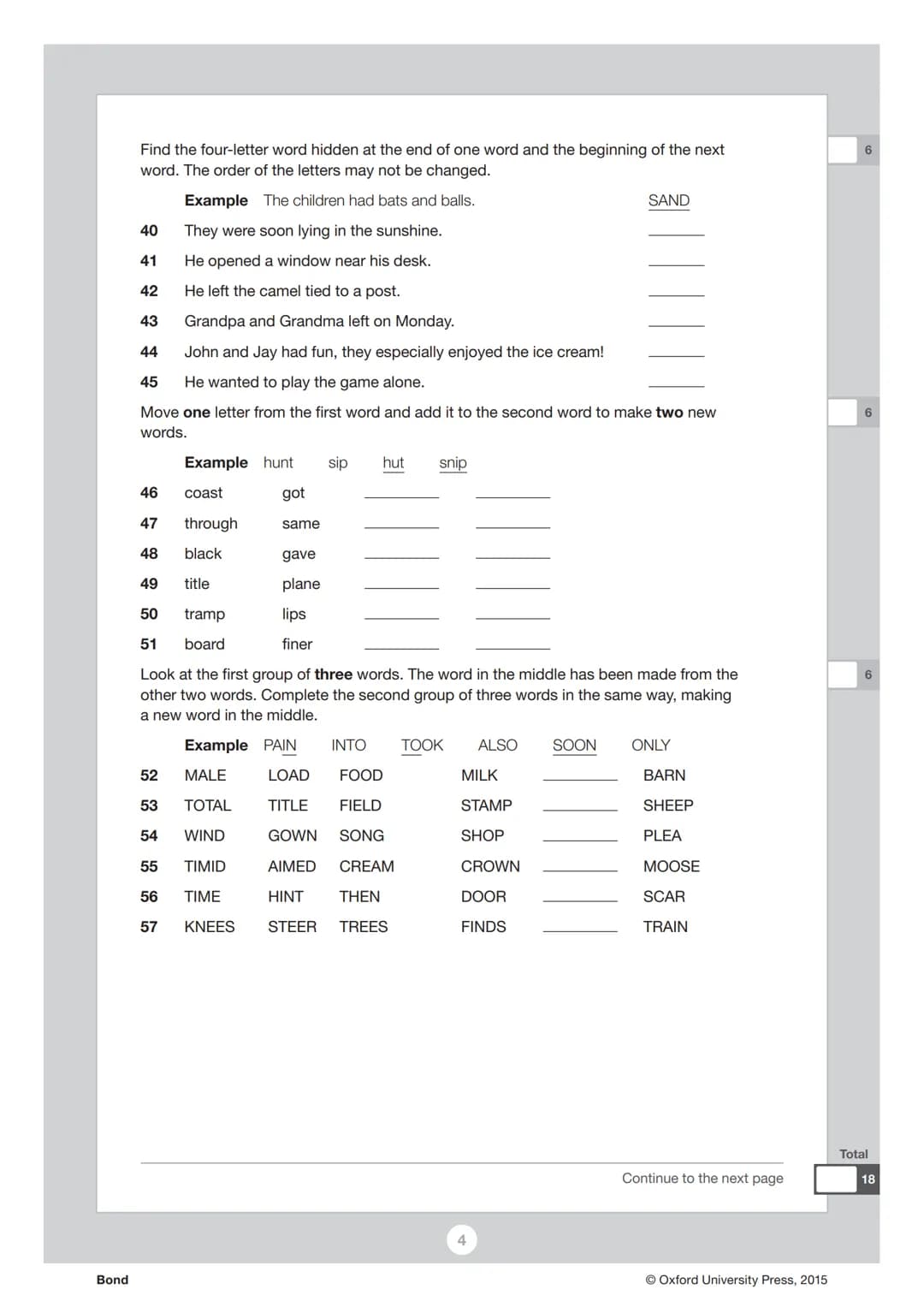 Bond
Bond
Verbal Reasoning 11+
Practice Test
Read the instructions carefully.
. Do not begin the test or open the booklet until told to do s
