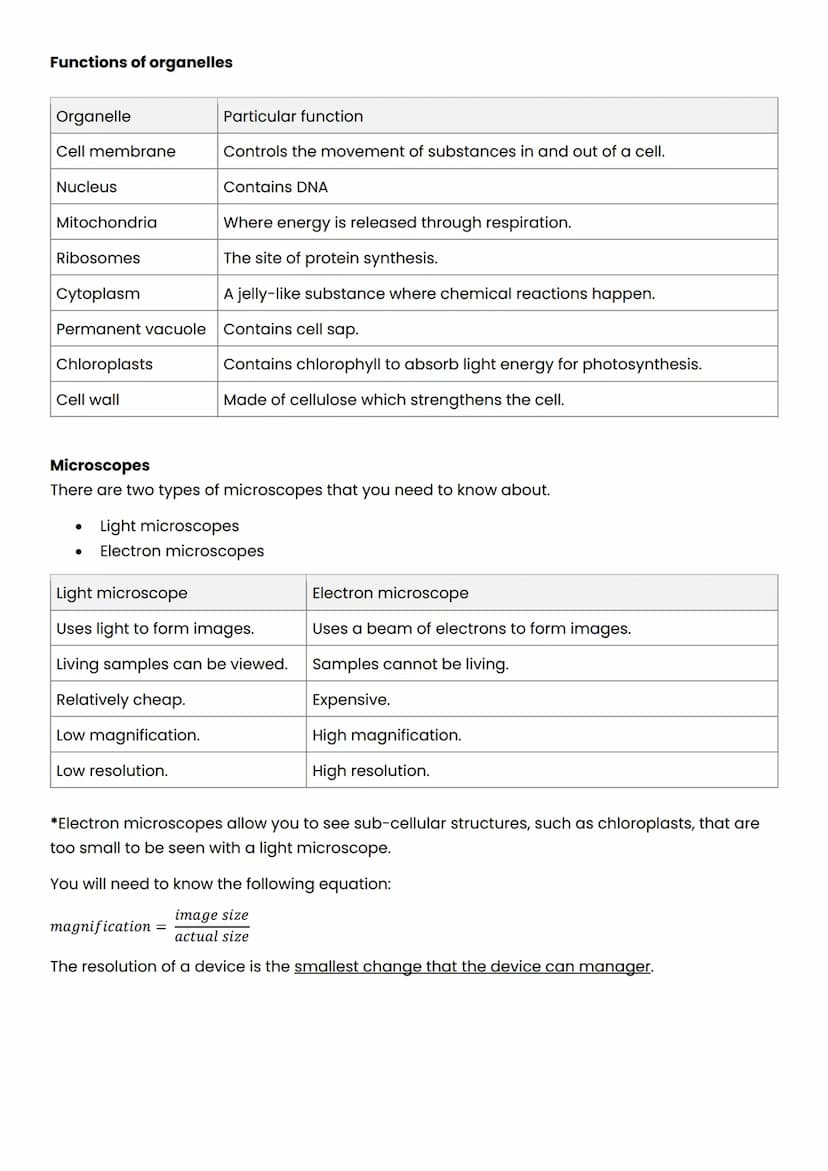 AQA Combined Science (Trilogy) - Higher
B1: Cell structure
Eukaryotic cells
Animal and plant cells are known as eukaryotic cells. They have 