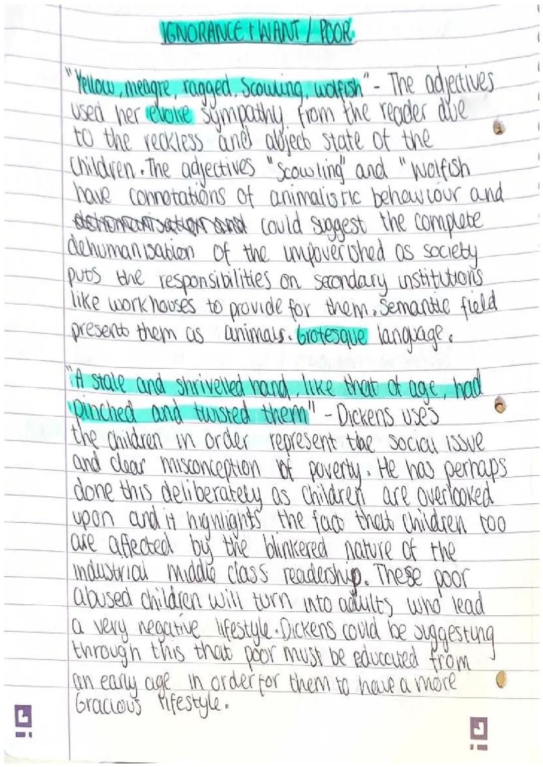 Ignorance and Want/ The poor A Christmas Carol analysis 