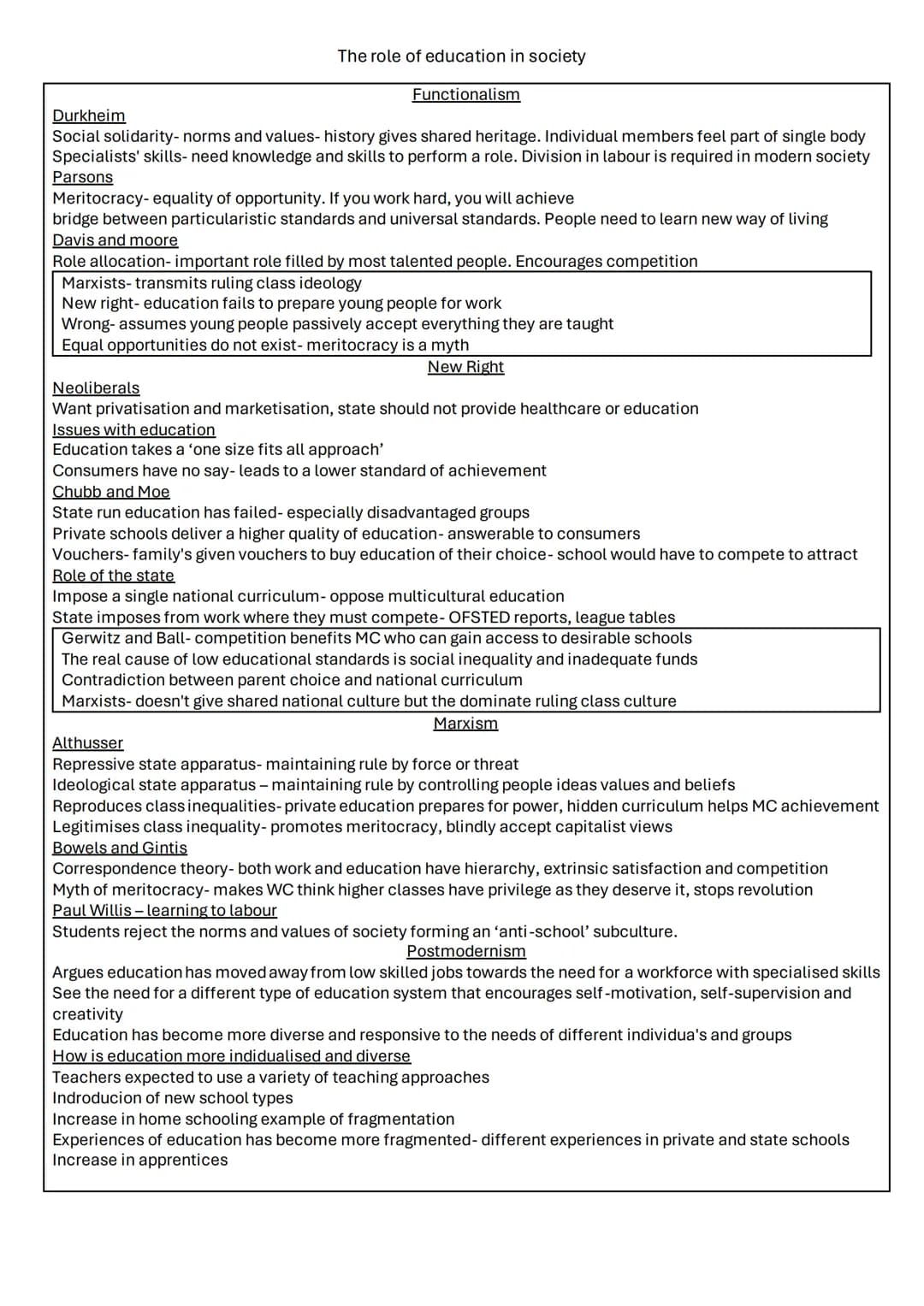Education
Class differences in achievement (external)- pg 2
Class differences in achievement (internal)- pg 3
Ethnic differences in achievem