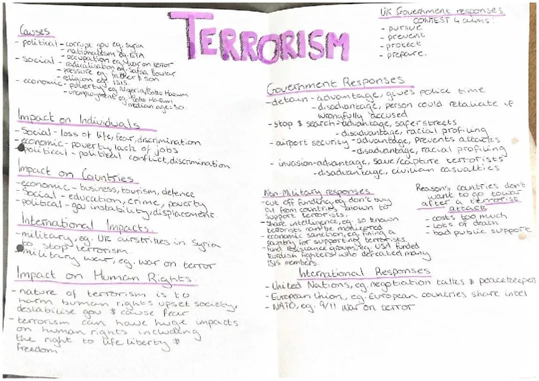 Understanding Terrorism: Causes and Impacts for National 5 Modern Studies