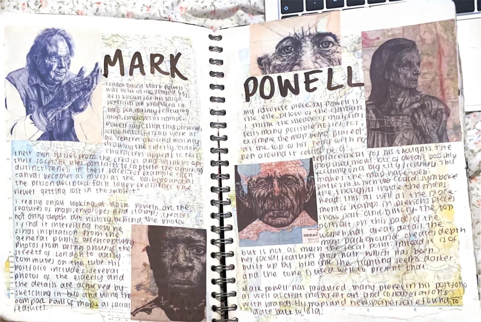 MARK
London based Mark Powell
was befir in 1968 faged 53).
He is known for his targe
portraits on produced int
Dika Ven, mainly featuring
ma