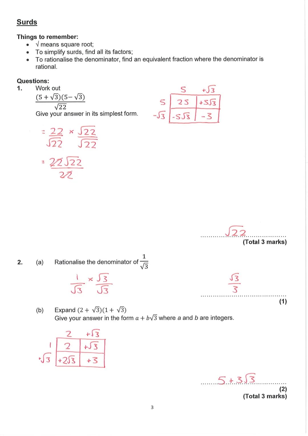 GCSE MATHEMATICS
Aiming for Grade 9
REVISION BOOKLET
Exam Dates:
Pizzi
ΜΑΤΗ S
Name:
Worked solutions
1 Contents
Number:
Surds
Algebraic proo