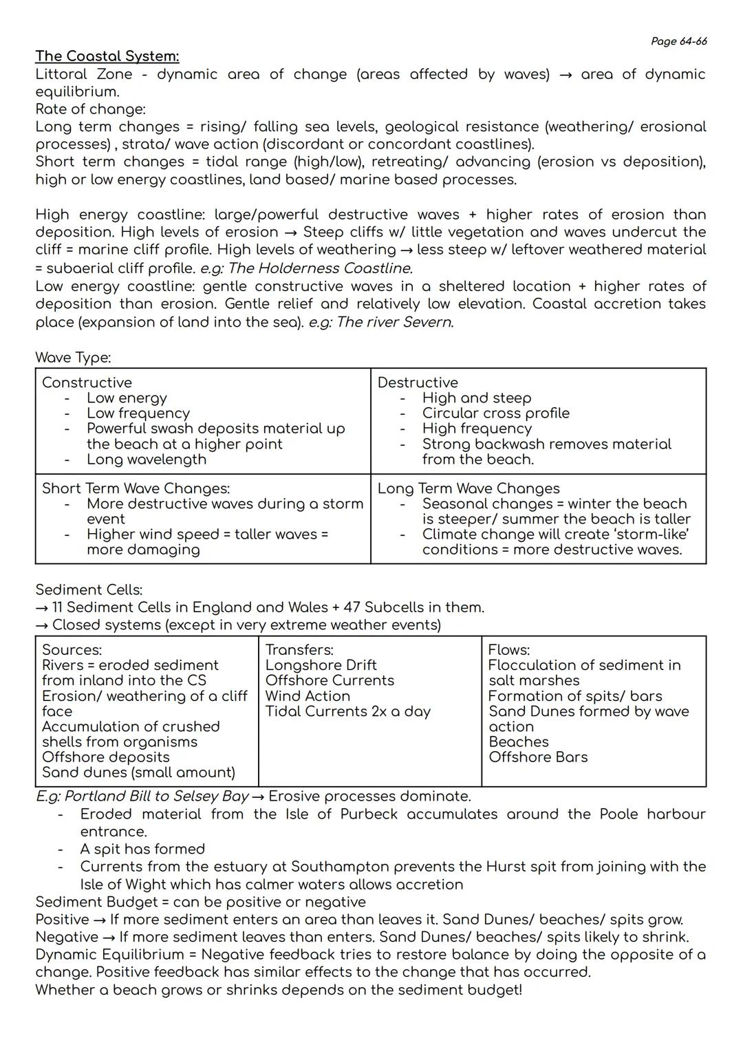 The Coastal System - Geography Edexcel A level
