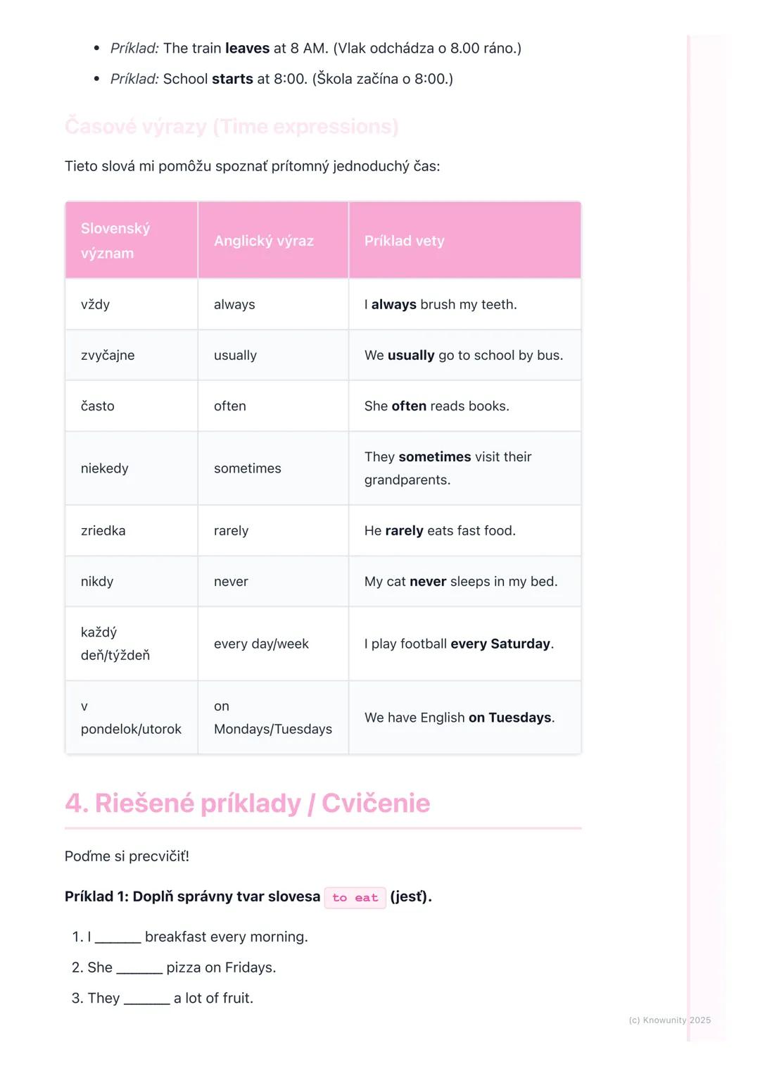 # Prítomný jednoduchý čas
(Present Simple)

1. Prehľad prítomného jednoduchého
času

Prítomný jednoduchý čas (po anglicky Present Simple) po