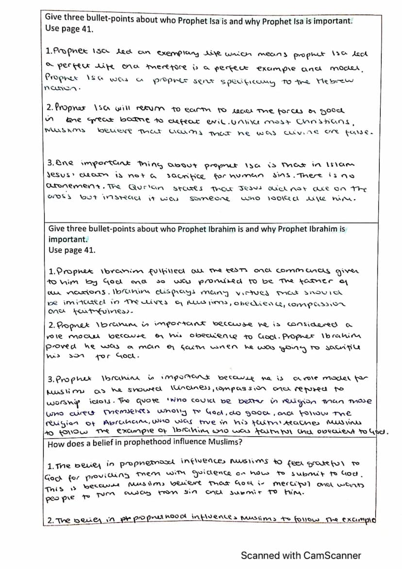 Islamic Beliefs Revision booklet
1. Six Articles of Faith in Sunni Islam & the Usal-ad-Din
What does 'Islam' mean? Give two definitions
in A