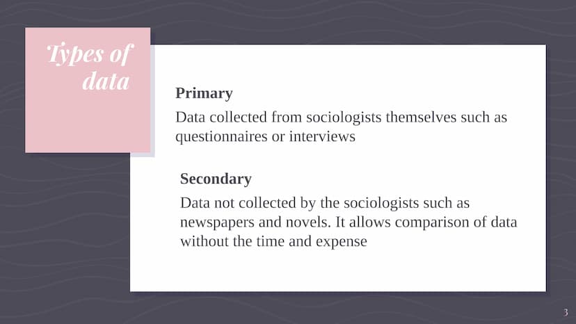 Key
Terms
Ethics - considerations sociologists must make before conducting research
(ensure safety)
Interview - qualitative method of data c