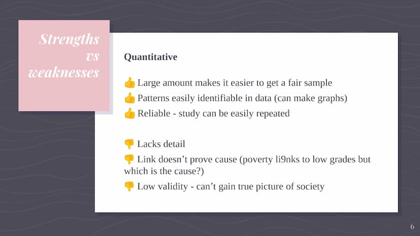 Key
Terms
Ethics - considerations sociologists must make before conducting research
(ensure safety)
Interview - qualitative method of data c