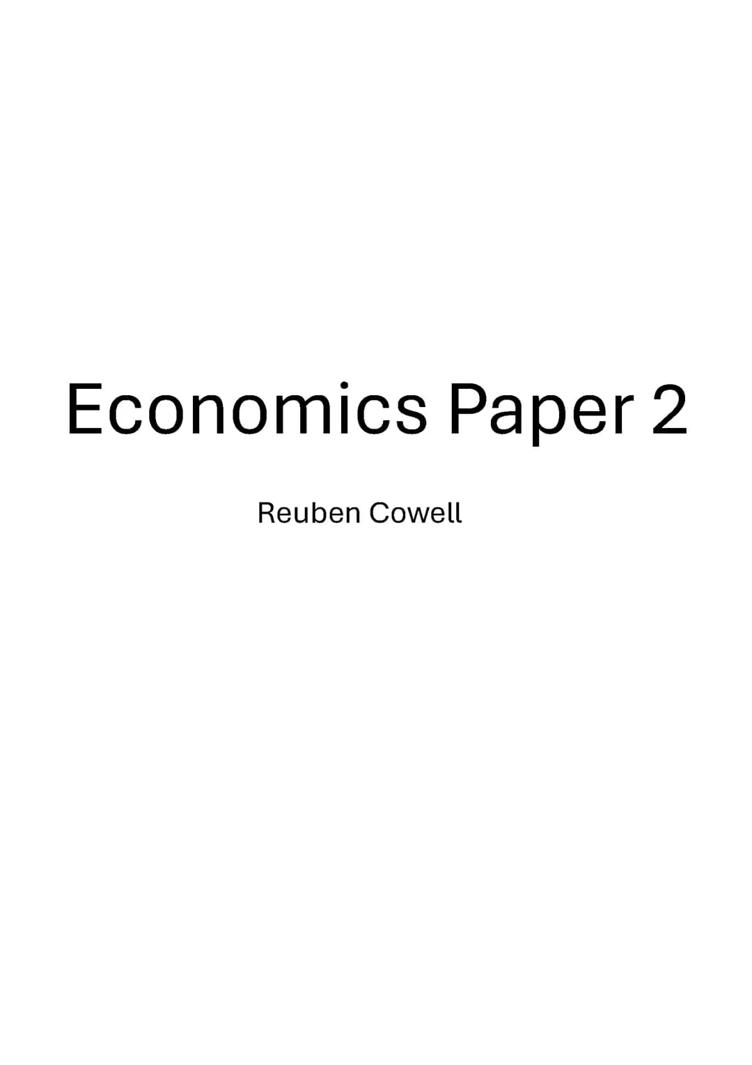 Economics Paper 2 - Complete notes