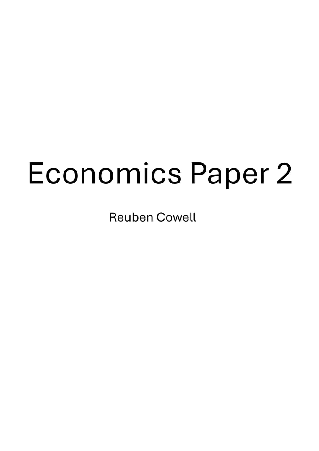 Economics Paper 2
Reuben Cowell 1111
2.1.1 Interest Rates, Saving, Borrowing, Spending and Investment
Economics MOC
An interest rate is the 
