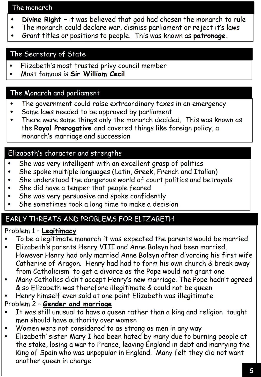 # GCSE History

Elizabethan Age, 1558-1603

Revision guide

Name: ## Key People

Queen Elizabeth I
King Philip II
Pope Pius V
Mary, Queen of