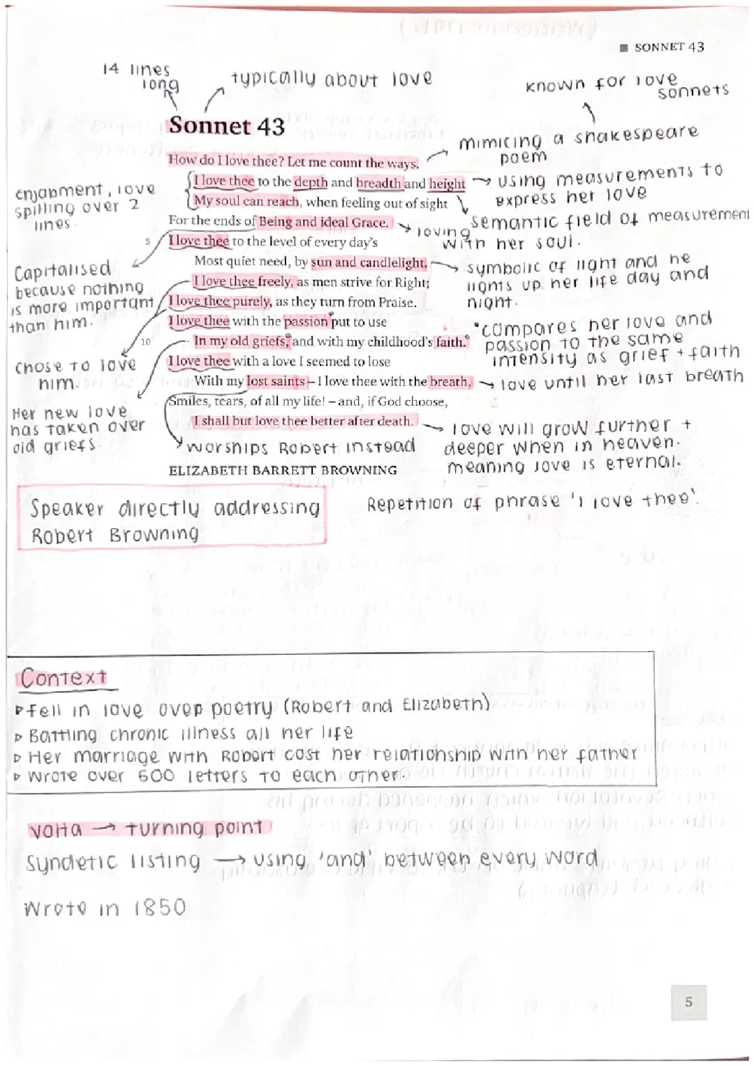 Sonnet 43 by Elizabeth Barrett Browning: Line-by-Line Analysis, Key Quotes, and Context (Eduqas & AQA)