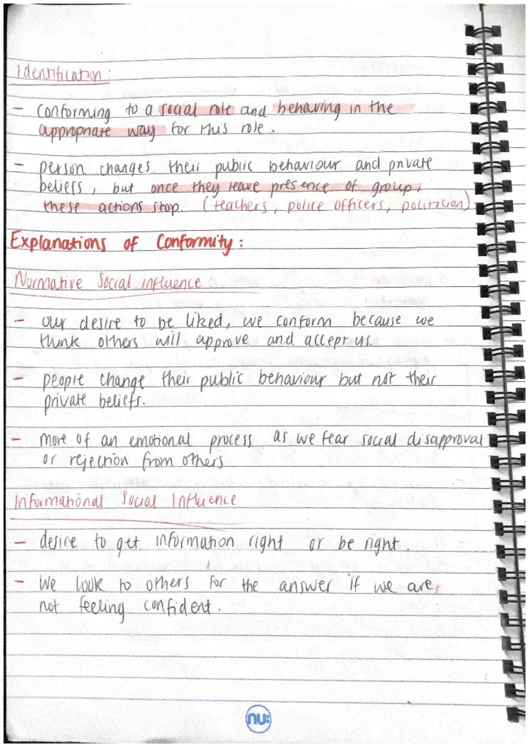 Conformity:
a change of behaviour or opinion to fit in with a group.
the change may be public or private..

out side your conforming but
You