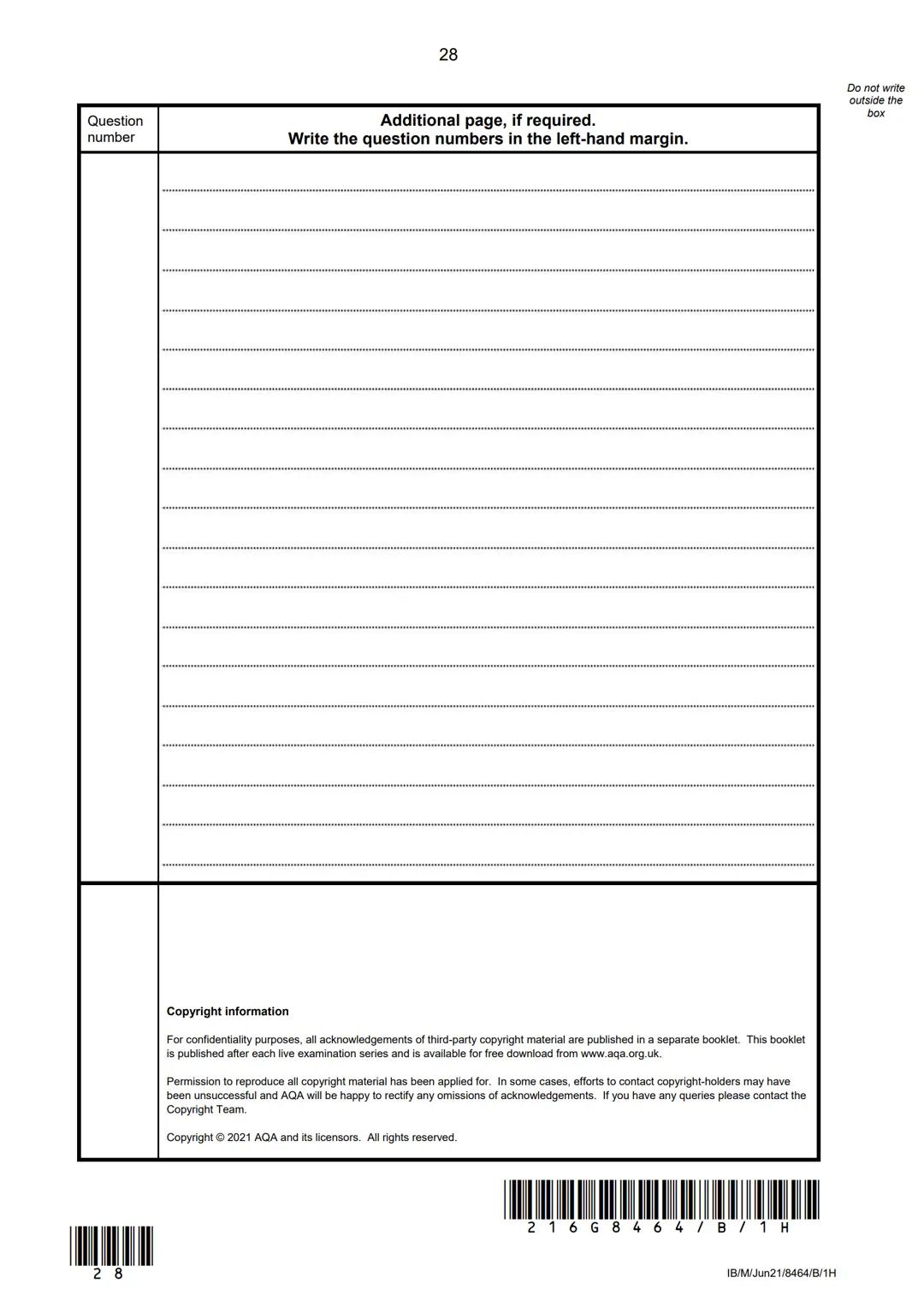 AQA
Please write clearly in block capitals.
Centre number
Surname
Forename(s)
Candidate signature
I declare this is my own work.
GCSE
COMBIN