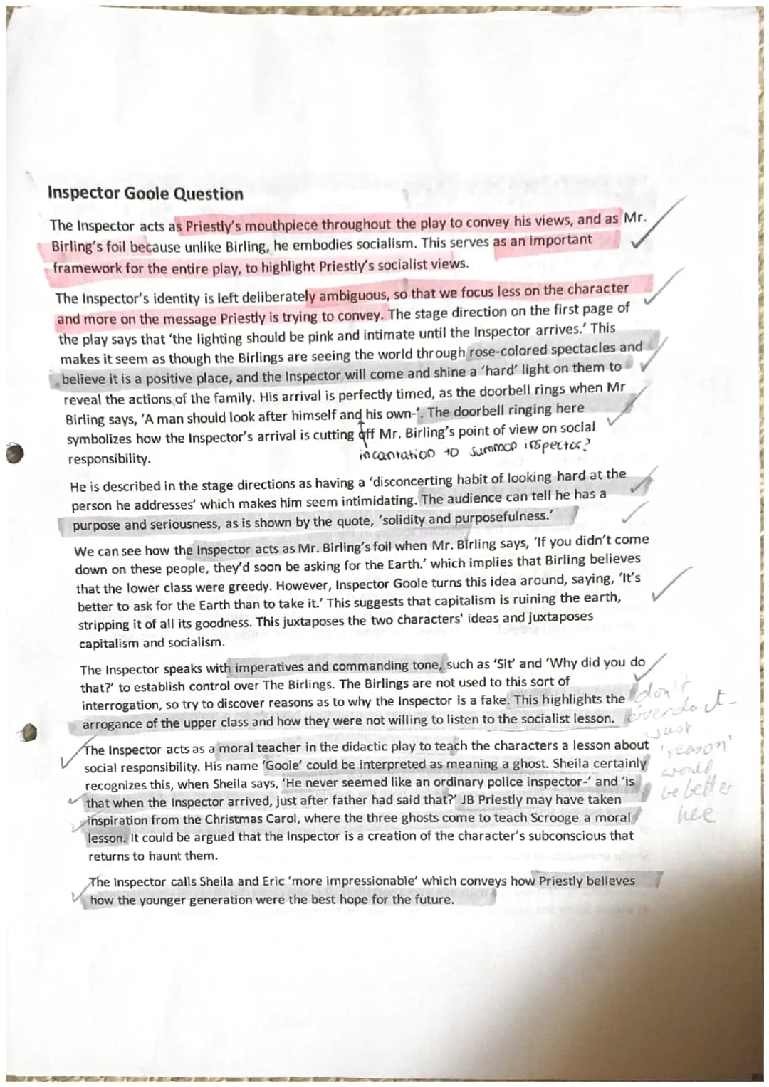 How does Priestly use Gerald to explore ideas about responsibility?
Write about:
. What Gerald says and does
How Priestly uses Gerald to exp