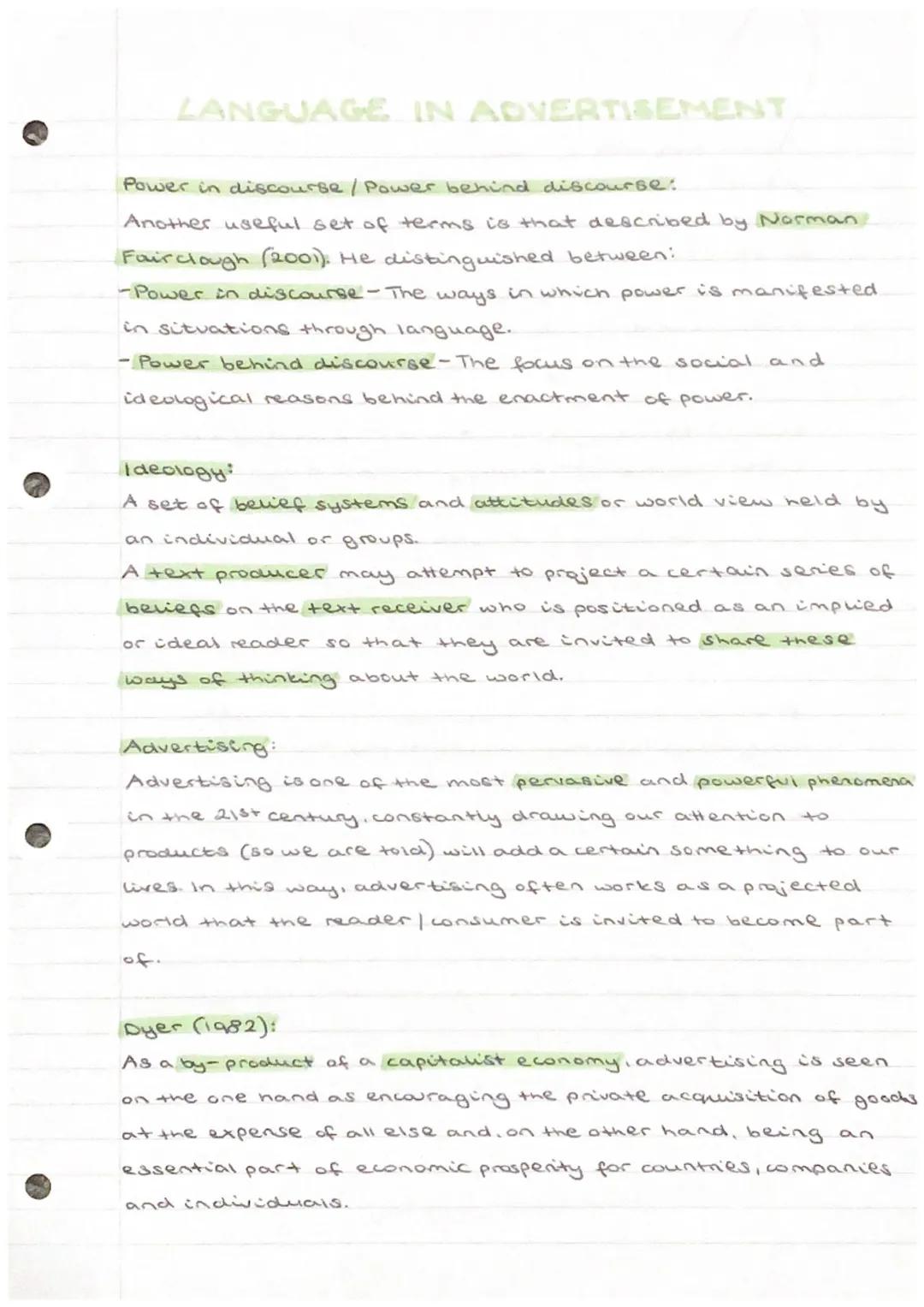 langauge in advertisement