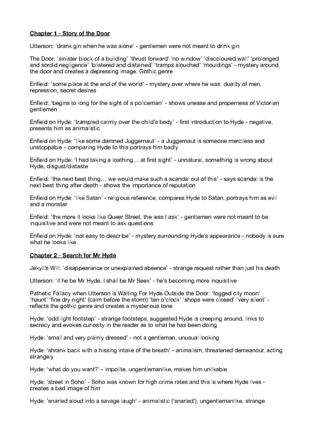 Jekyll and Hyde Key Quotes: Analysis and PDF