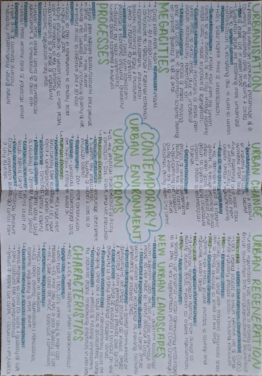 URBANISATION
process by which an increasing percentage of a
Country's population come to towns & cities.
→ of people live in urban areas
→Su