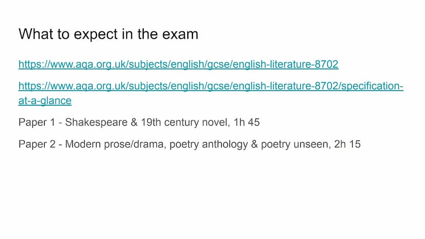 How to plan, structure and
write an essay - Poetry
Anthology & Unseen What to expect in the exam
https://www.aqa.org.uk/subjects/english/gcs