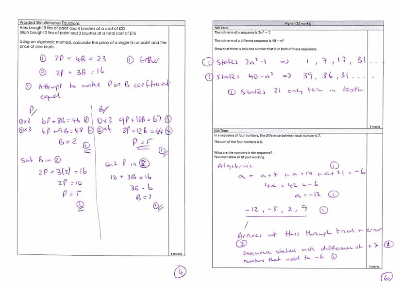 Rossett School
Sam
Mathematics
Department
Teacher Comment:
Strength:
Target (DIRT):
Crossover:
A12
Assessment 5-HIGHER
30
CALCULATOR
Higher: